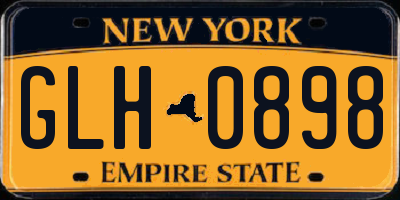 NY license plate GLH0898