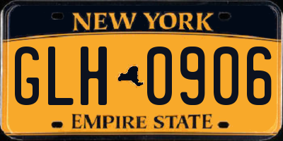 NY license plate GLH0906