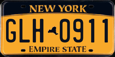 NY license plate GLH0911
