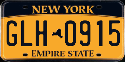 NY license plate GLH0915