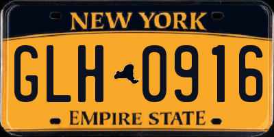 NY license plate GLH0916