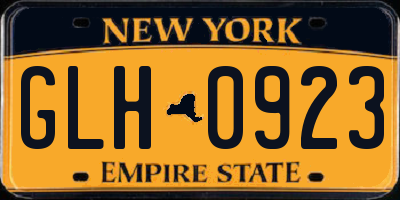 NY license plate GLH0923