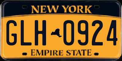 NY license plate GLH0924