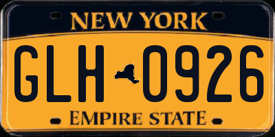 NY license plate GLH0926