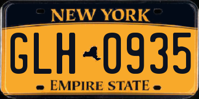 NY license plate GLH0935