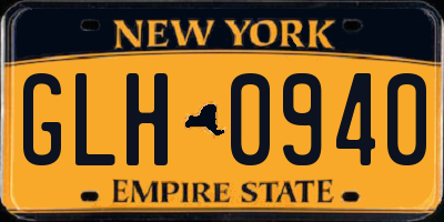 NY license plate GLH0940