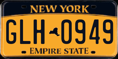 NY license plate GLH0949