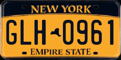 NY license plate GLH0961
