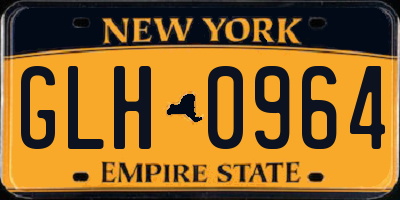 NY license plate GLH0964