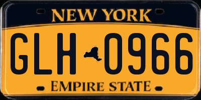 NY license plate GLH0966