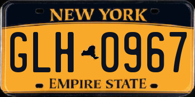 NY license plate GLH0967