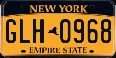 NY license plate GLH0968