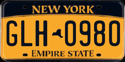 NY license plate GLH0980