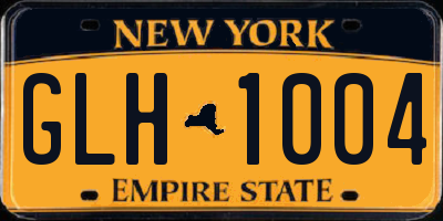 NY license plate GLH1004