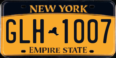 NY license plate GLH1007