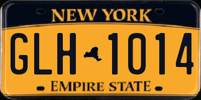 NY license plate GLH1014