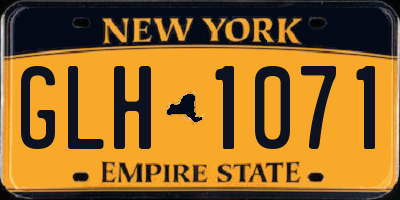 NY license plate GLH1071