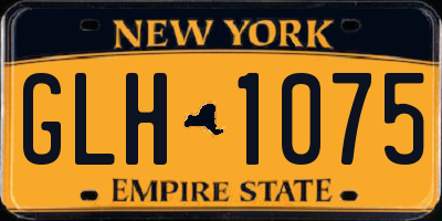 NY license plate GLH1075