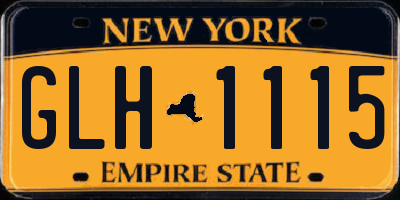 NY license plate GLH1115