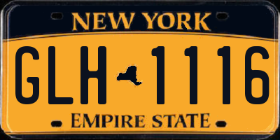 NY license plate GLH1116