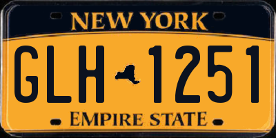 NY license plate GLH1251