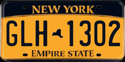 NY license plate GLH1302