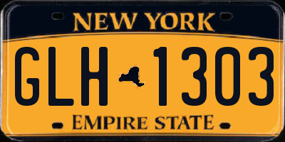 NY license plate GLH1303