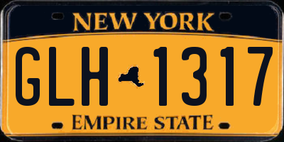 NY license plate GLH1317