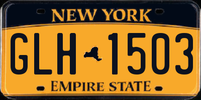 NY license plate GLH1503