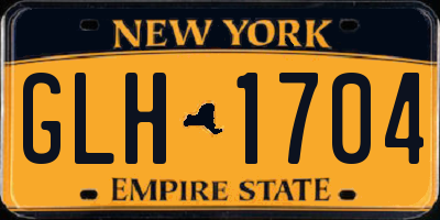 NY license plate GLH1704