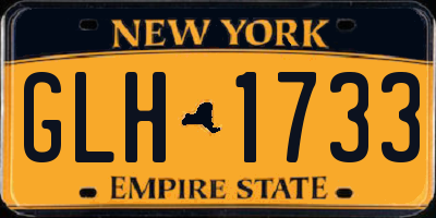 NY license plate GLH1733