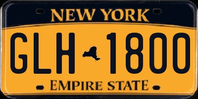 NY license plate GLH1800