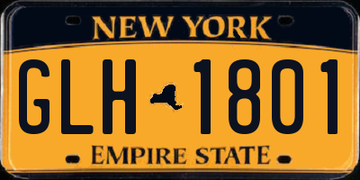 NY license plate GLH1801