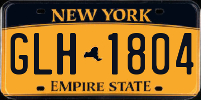 NY license plate GLH1804