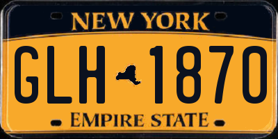 NY license plate GLH1870