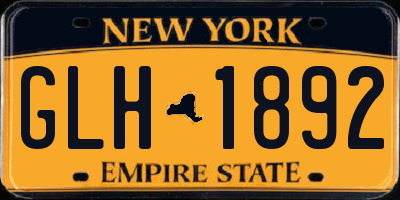 NY license plate GLH1892