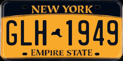 NY license plate GLH1949