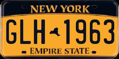 NY license plate GLH1963