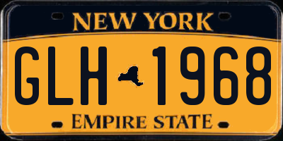 NY license plate GLH1968