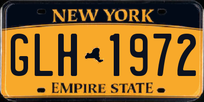 NY license plate GLH1972