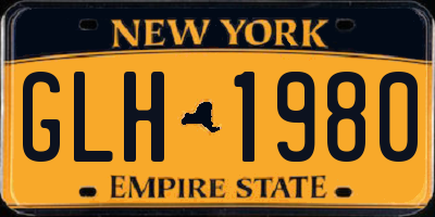 NY license plate GLH1980