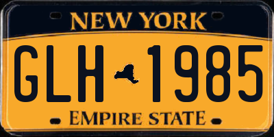 NY license plate GLH1985