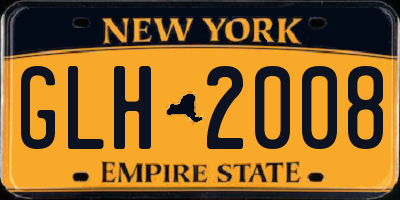 NY license plate GLH2008