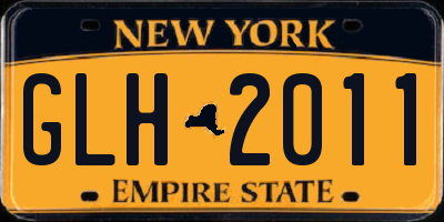 NY license plate GLH2011