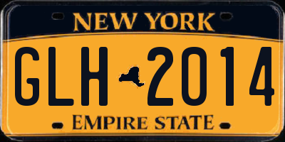 NY license plate GLH2014