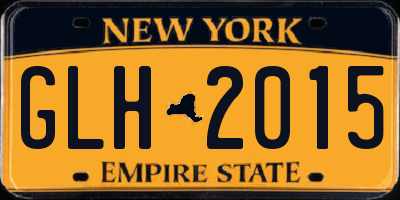 NY license plate GLH2015
