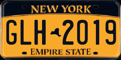 NY license plate GLH2019