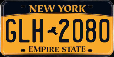 NY license plate GLH2080