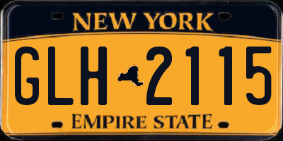 NY license plate GLH2115