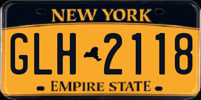 NY license plate GLH2118